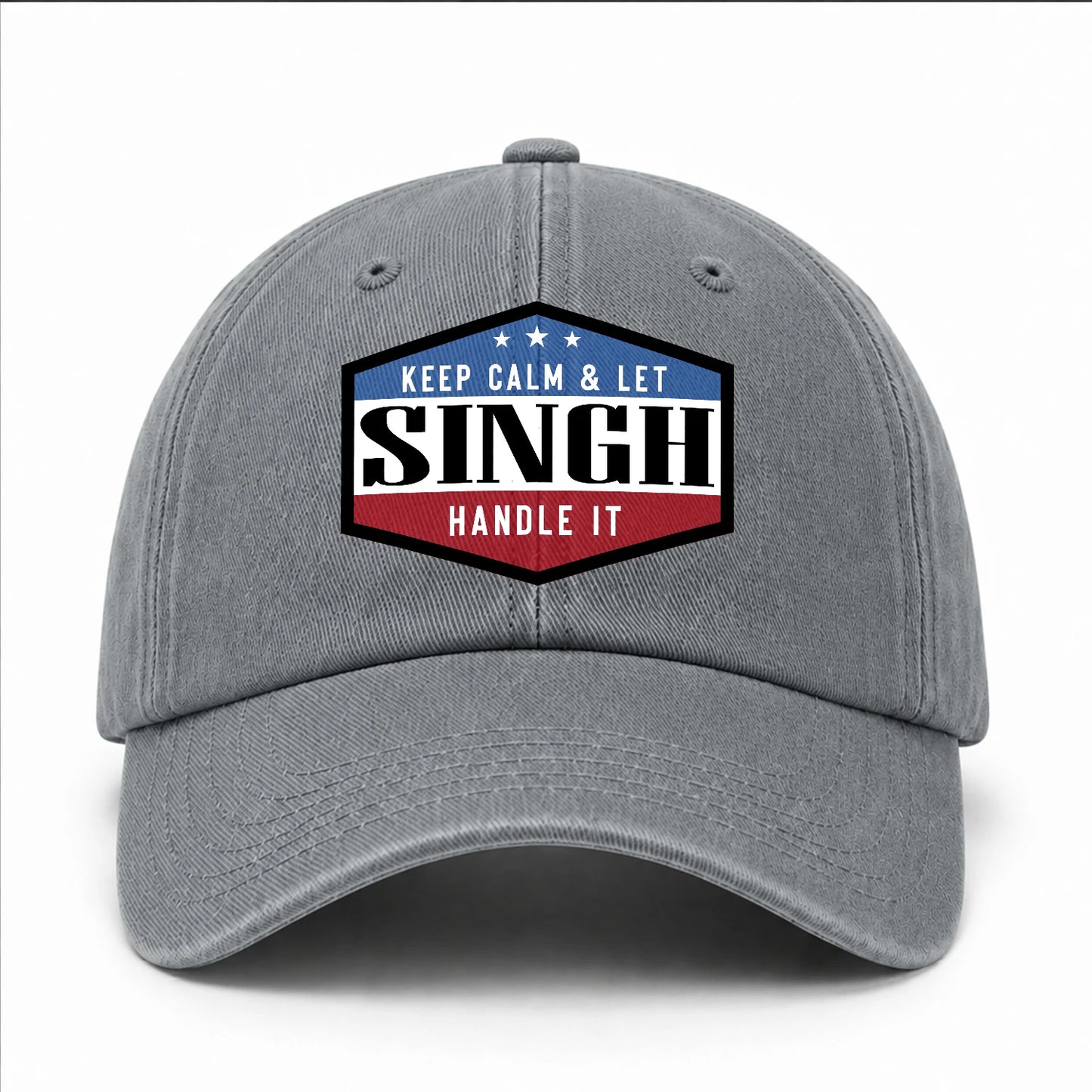 Keep Calm & Let Your Name Handle It Washed Cap SINGH 13K1 C87PF