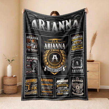 ARIANNA Personalized Blanket | Custom Name Cozy Throw Gift 13K5-BK2