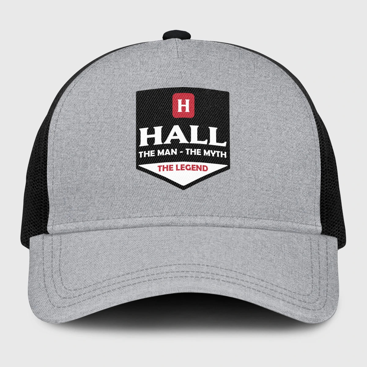 The Man The Myth The Legend Gray Mesh Cap HALL 13K1 C189PF