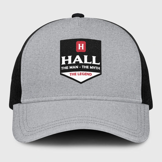 The Man The Myth The Legend Gray Mesh Cap HALL 13K1 C189PF