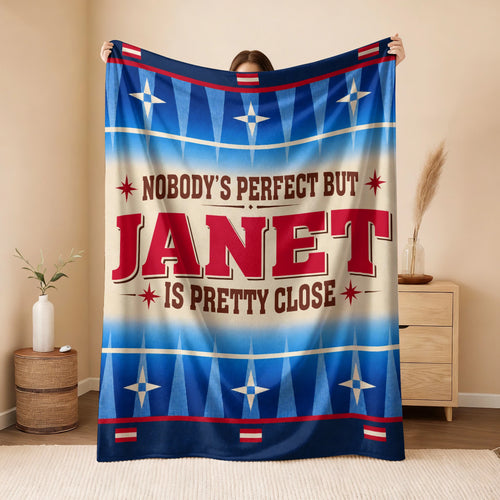 Nobody's Perfect But Your Name Is Close Native American Fleece Blanket JANET 13K1 BK57