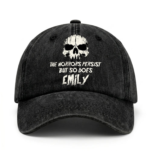 The Horrors Persist But So Does Your Name Cool Skull Washed Cap EMILY 13K1 C134PF