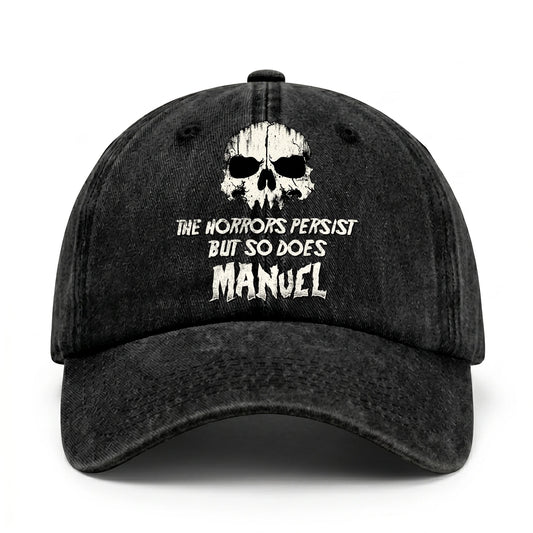 The Horrors Persist But So Does Your Name Cool Skull Washed Cap MANUEL 13K1 C134PF