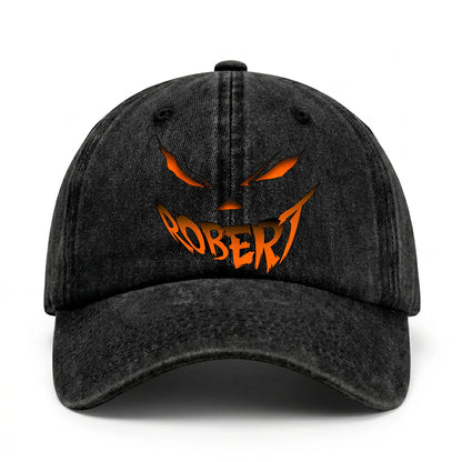 Stay Hungry Pumpkin Chasing Ghosts Funny Washed Cap ROBERT 13K1 C101PF