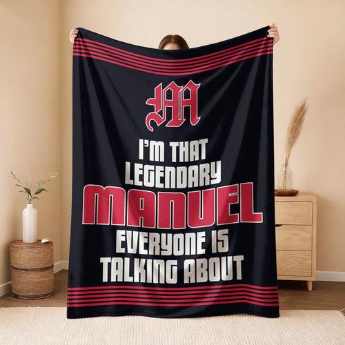 I'm That Legendary Name Dark Red Fleece Blanket MANUEL 13K1 BK48