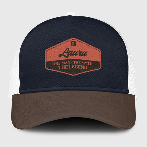 The Man The Myth The Legend Navy And Brown Mesh Cap LAURA 13K1 C188PF