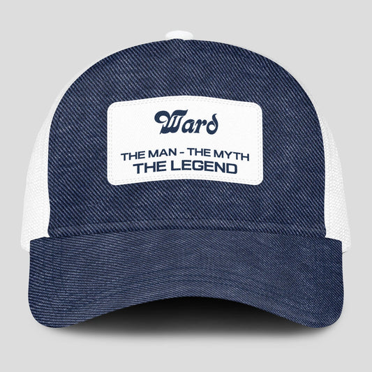 The Man The Myth The Legend Blue Denim Mesh Cap WARD 13K1 C194PF