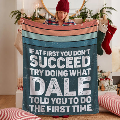 If At First You Don’t Succeed Retro Green Fleece Blanket DALE 13K1 BK29