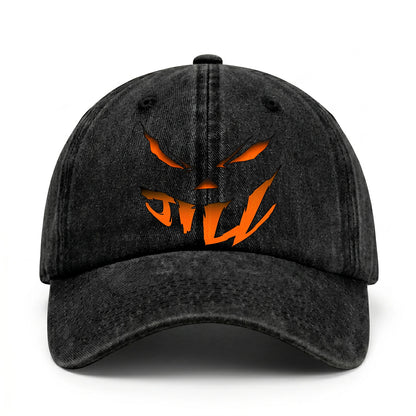 Stay Hungry Pumpkin Chasing Ghosts Funny Washed Cap JILL 13K1 C101PF