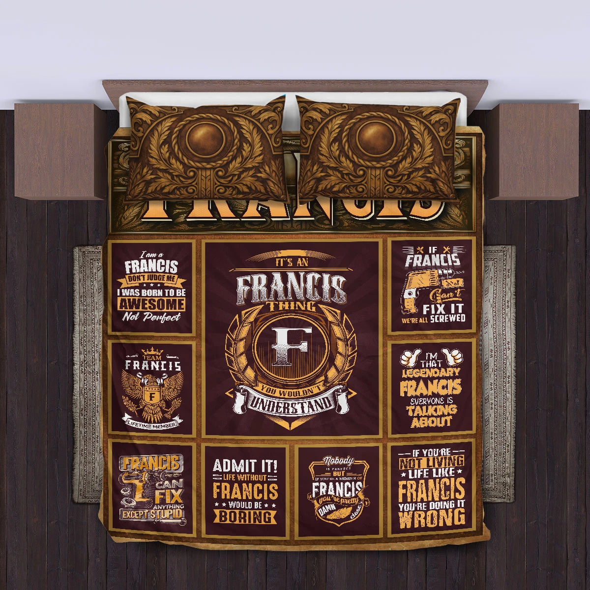 FRANCIS Limited Edition Personalized Bedding Set 13K1-BS3
