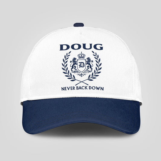 Never Back Down Blue And White Cap DOUG 13K1 C59PF