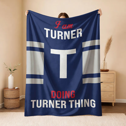 I'm Name Doing Name Things Navy Fleece Blanket TURNER 13K1 BK51