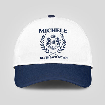 Never Back Down Blue And White Cap MICHELE 13K1 C59PF
