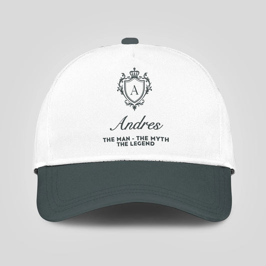 The Man The Myth The Legend Elegant Gray And White Cap ANDRES 13K1 C170PF
