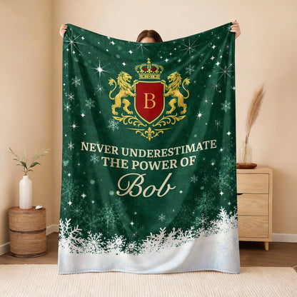 Never Underestimate Your Name Old Money Christmas Fleece Blanket BOB 13K1 BK26