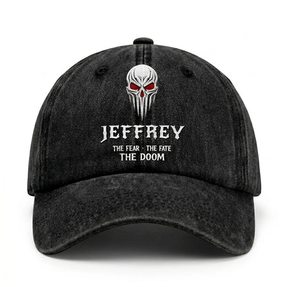 Your Name The Fear The Fate The Doom Skull Washed Cap JEFFREY 13K1 C98PF