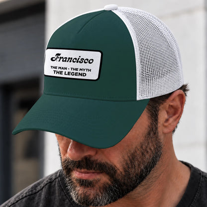 The Man The Myth The Legend Green And White Mesh Cap FRANCISCO 13K1 C198PF
