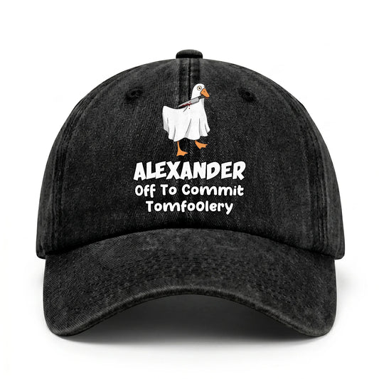 Off To Commit Tomfoolery Funny Goose Washed Cap ALEXANDER 13K1 C131PF