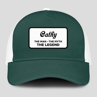 The Man The Myth The Legend Green And White Mesh Cap CATHY 13K1 C198PF