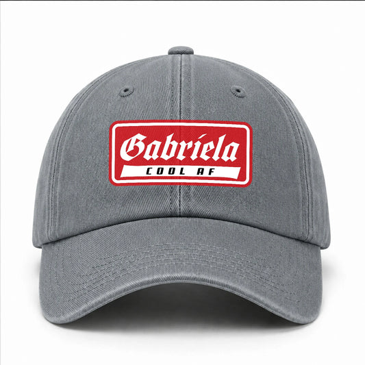 Your Name Cool Af Red Logo Funny Washed Cap GABRIELA 13K1 C79PF