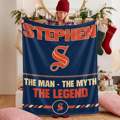 The Man The Myth The Legend Retro Fleece Blanket STEPHEN 13K1 BK53