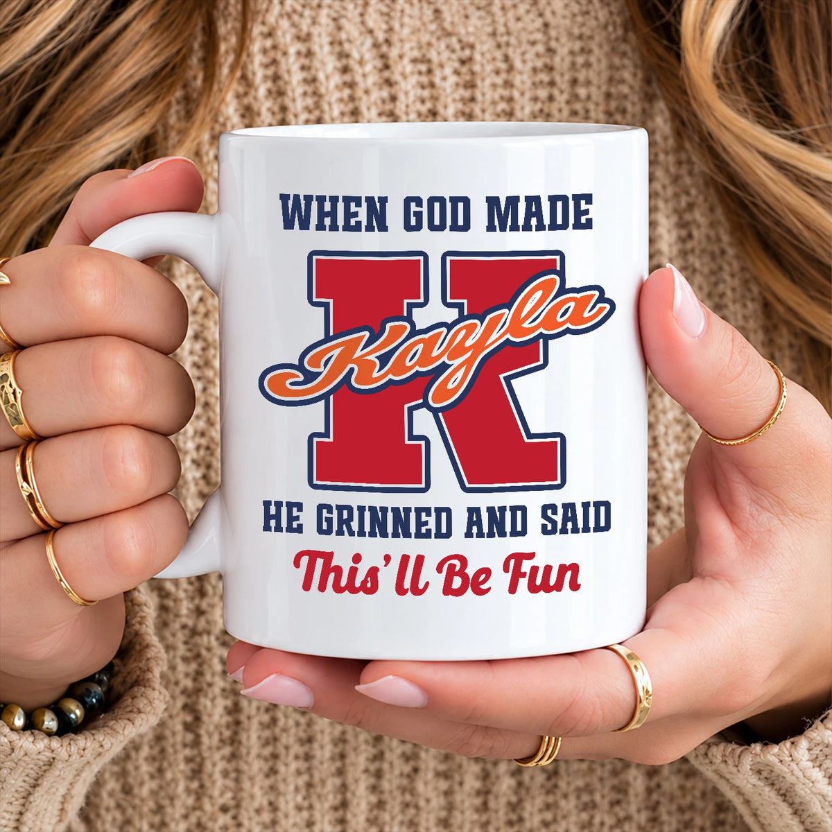 When God Made Your Name Personalized Baseball Mug KAYLA 13K1 MG07