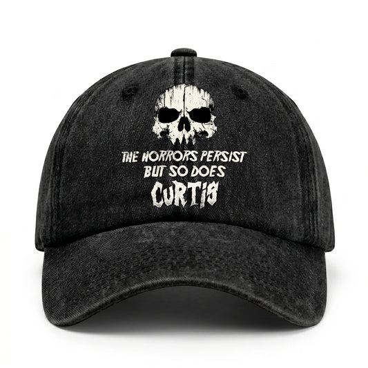 The Horrors Persist But So Does Your Name Cool Skull Washed Cap CURTIS 13K1 C134PF