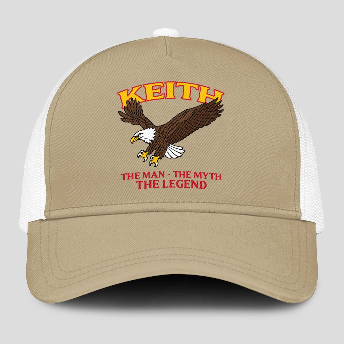 The Man The Myth The Legend Eagle Khaki Mesh Cap KEITH 13K1 C210PF