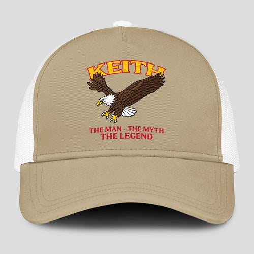 The Man The Myth The Legend Eagle Khaki Mesh Cap KEITH 13K1 C210PF