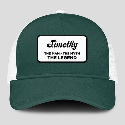 The Man The Myth The Legend Green And White Mesh Cap TIMOTHY 13K1 C198PF
