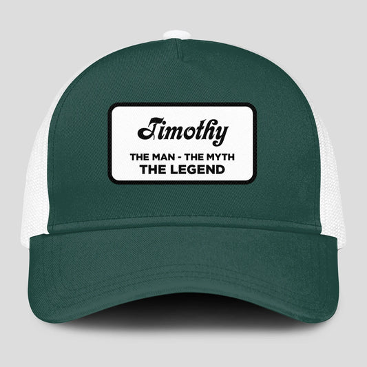 The Man The Myth The Legend Green And White Mesh Cap TIMOTHY 13K1 C198PF