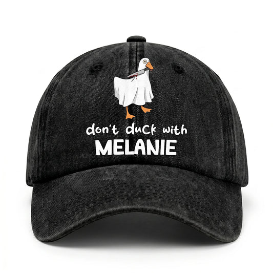 Don't Duck With Your Name Funny Washed Cap MELANIE 13K1 C129PF
