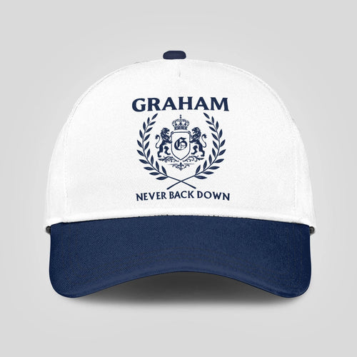 Never Back Down Blue And White Cap GRAHAM 13K1 C59PF