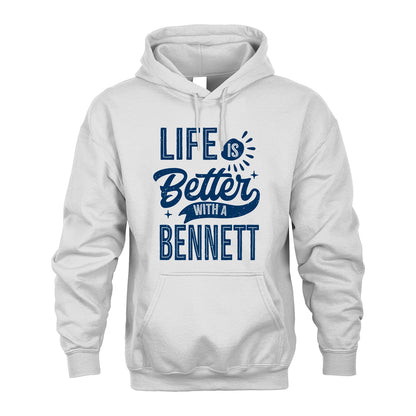 BENNETT 13K1-116 Personalized Name Quote T-Shirt Life Is Better With Unisex Gift