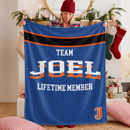 Team Your Name Lifetime Member Basketball Fleece Blanket JOEL 13K1 BK47