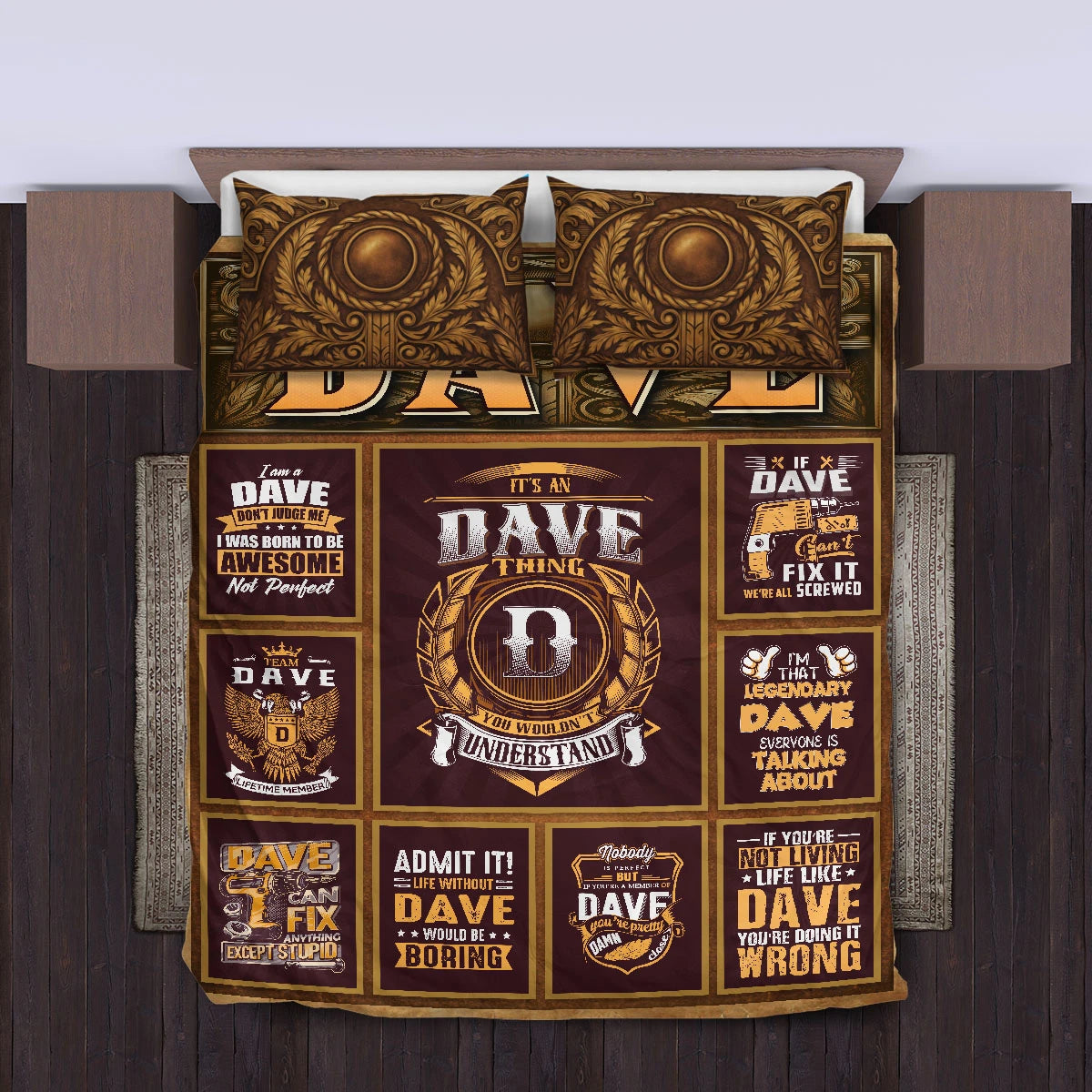 DAVE Limited Edition Personalized Bedding Set 13K1-BS3