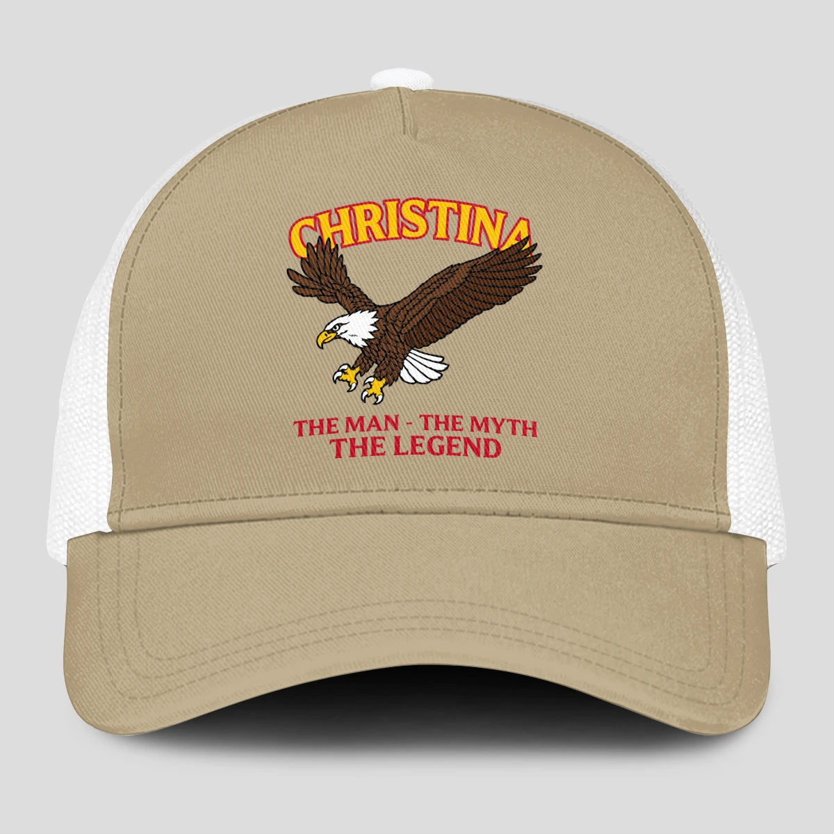 The Man The Myth The Legend Eagle Khaki Mesh Cap CHRISTINA 13K1 C210PF