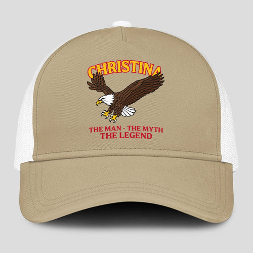 The Man The Myth The Legend Eagle Khaki Mesh Cap CHRISTINA 13K1 C210PF