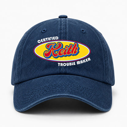 Certified Your Name Trouble Maker Washed Cap KEITH 13K1 C73PF