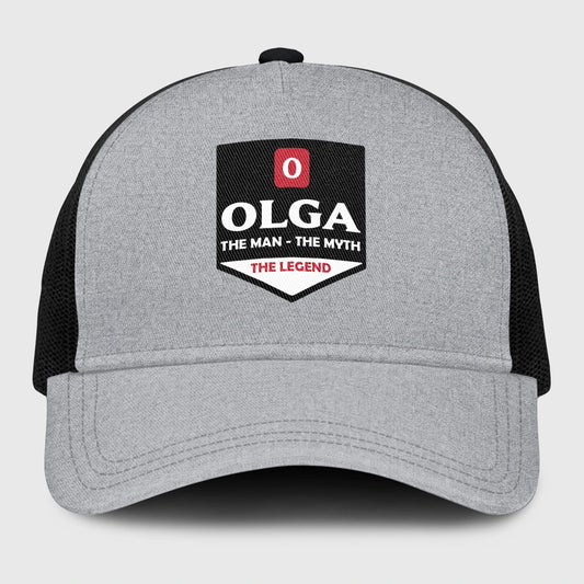 The Man The Myth The Legend Gray Mesh Cap OLGA 13K1 C189PF