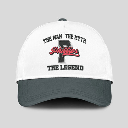 The Man The Myth The Legend Custom Initial Letter And Name Cap PHILLIPS 13K1 C38PF