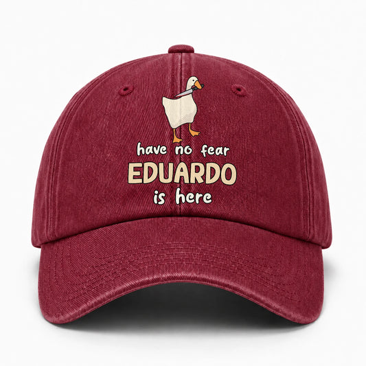 Have No Fear Your Name Is Here Funny Goose Burgundy Washed Cap EDUARDO 13K1 C127PF