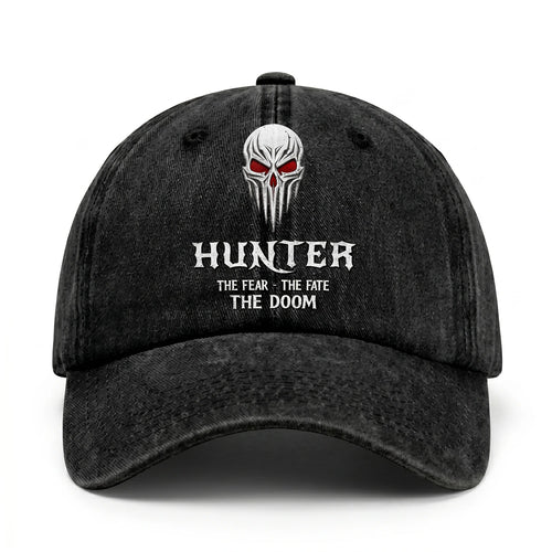 Your Name The Fear The Fate The Doom Skull Washed Cap HUNTER 13K1 C98PF