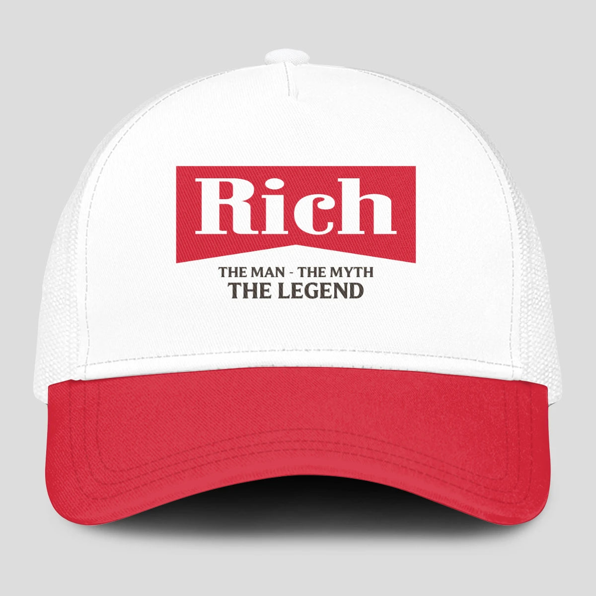 The Man The Myth The Legend Red And White Mesh Cap RICH 13K1 C197PF