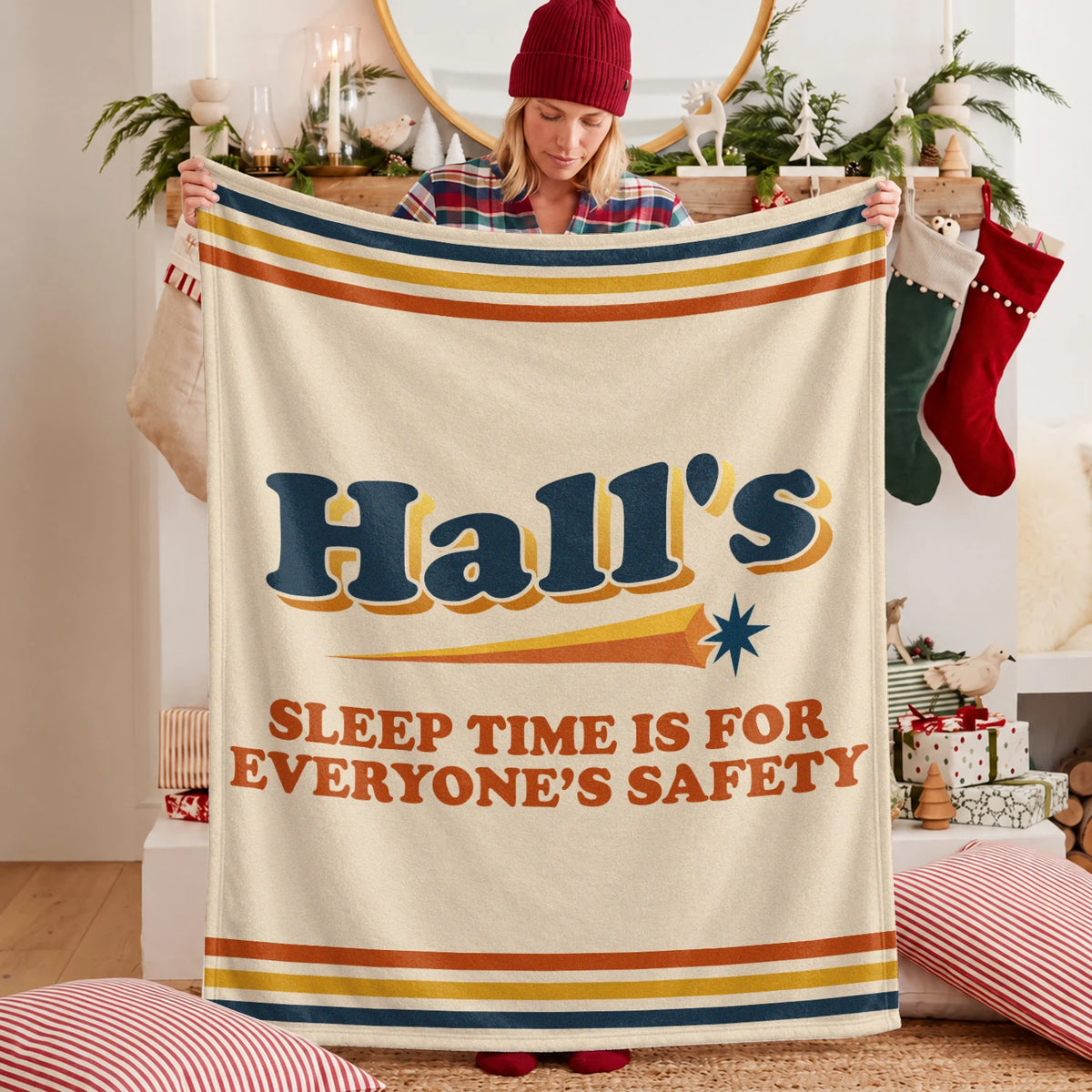 Your Name's Sleep Time Funny Retro Fleece Blanket HALL 13K1 BK67