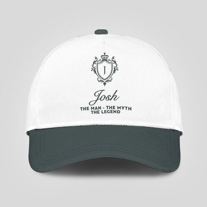 The Man The Myth The Legend Elegant Gray And White Cap JOSH 13K1 C170PF
