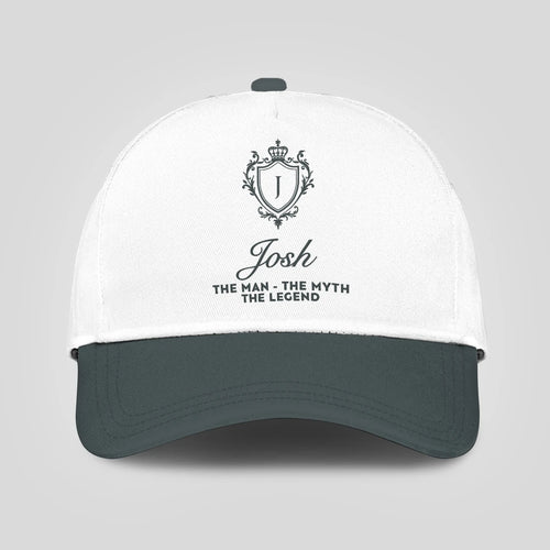 The Man The Myth The Legend Elegant Gray And White Cap JOSH 13K1 C170PF