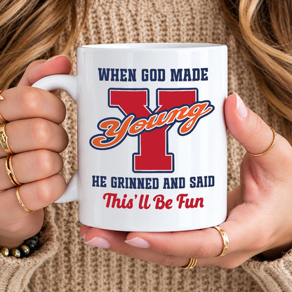When God Made Your Name Personalized Baseball Mug YOUNG 13K1 MG07