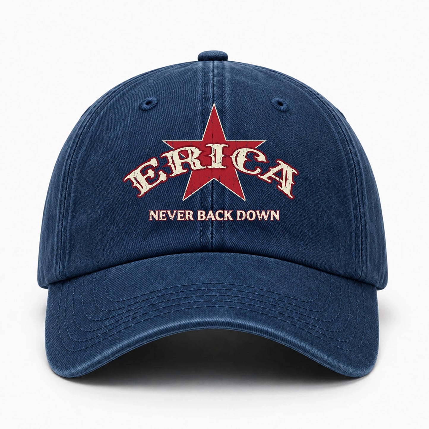 Never Back Down Western Blue Denim Cap ERICA 13K1 C61PF