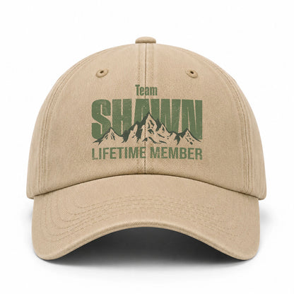 Team Your Name Lifetime Member Mountain Cap SHAWN 13K1 C58PF